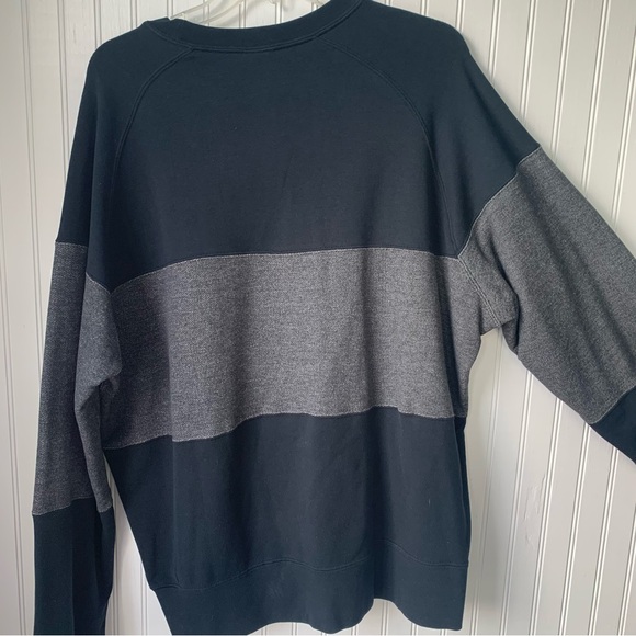 NIKE Sweatshirt (XL) Black w/gray block middle w/Nike Air + Logo in Lime Green - Picture 6 of 7